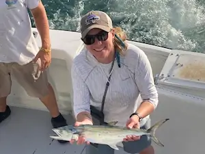 Young lady shows off her spanish mackerel during her Kill Devil Hills, NC vacation.
