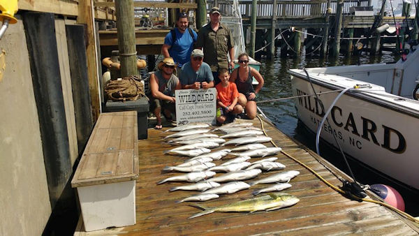 Outer Banks charter anglers showing off their catch.