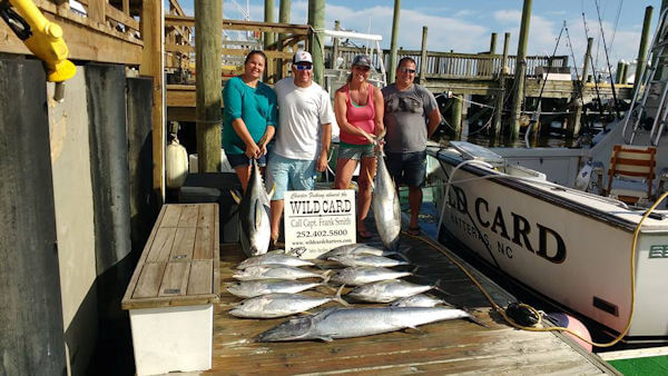 Offshore Outer Banks charter anglers showing off their catch.