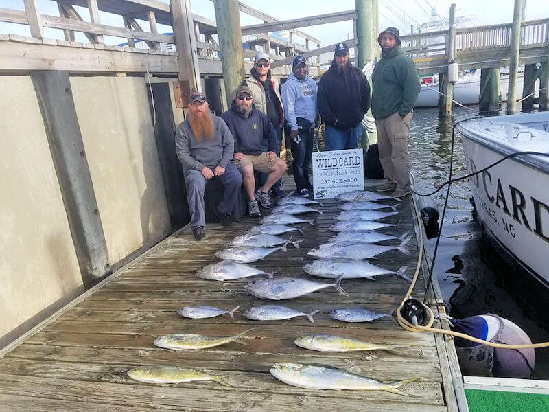 Great Outer Banks charter group showing off their fish catch.