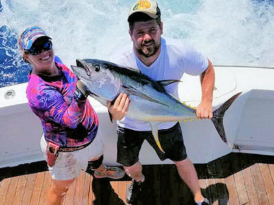 Outer Banks angler holds nice tuna.